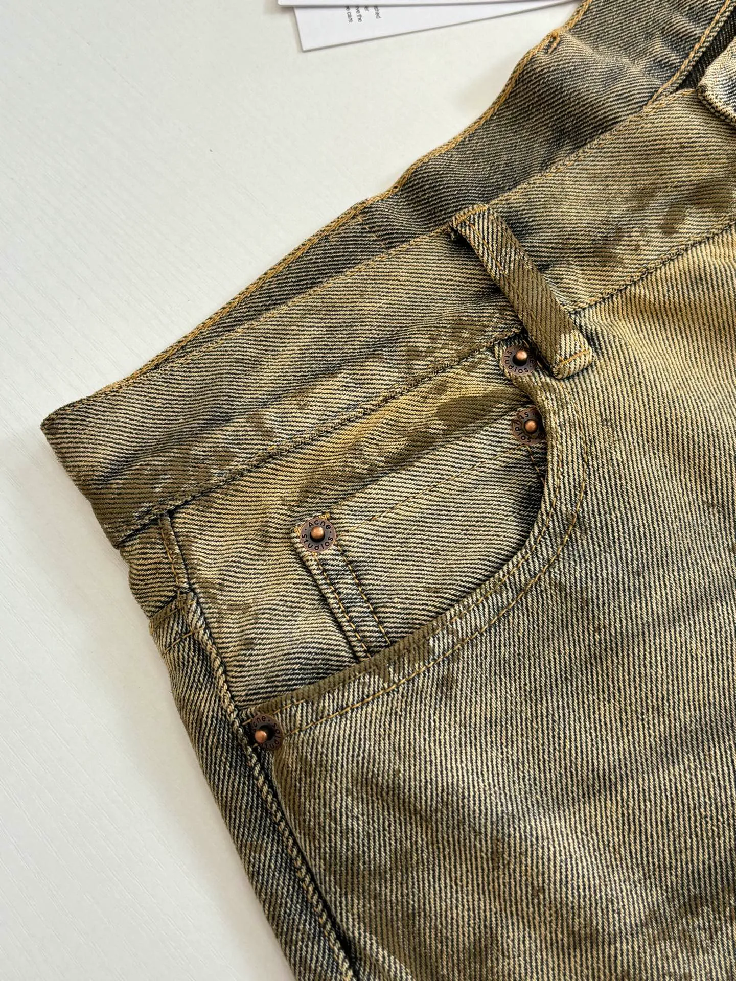 Acne Studio 26SS （14oz） ACNE +2% + Retro ACNE Non-Slip Genuine Leather Size：S/M/L/XL
